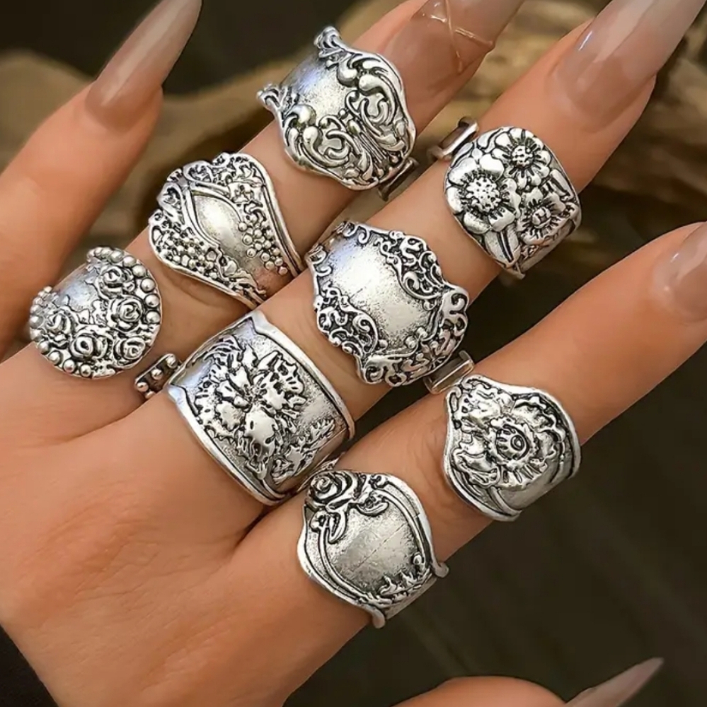 8 Pcs Spoon Rings - Picture 2 of 8